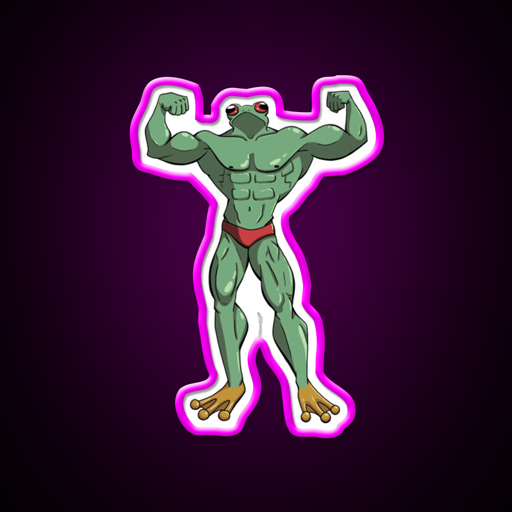 Muscle Frog Is Getting Those Gains Gym Fitness Led Neon Sign Rgb Color - Shineneon