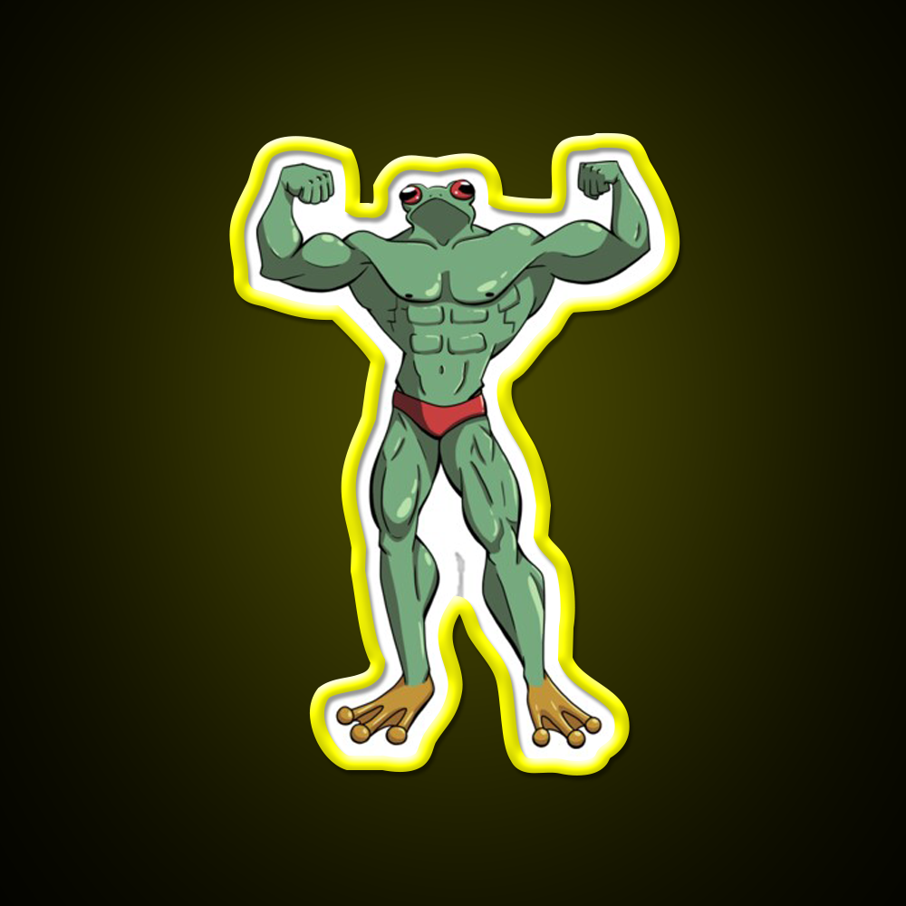 Muscle Frog Is Getting Those Gains Gym Fitness Led Neon Sign Rgb Color - LED neon sign view 7