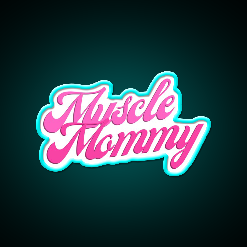 Muscle Mommy Gym Fitness Led Neon Sign Gym Room Sign Rgb Color - Size and dimension reference