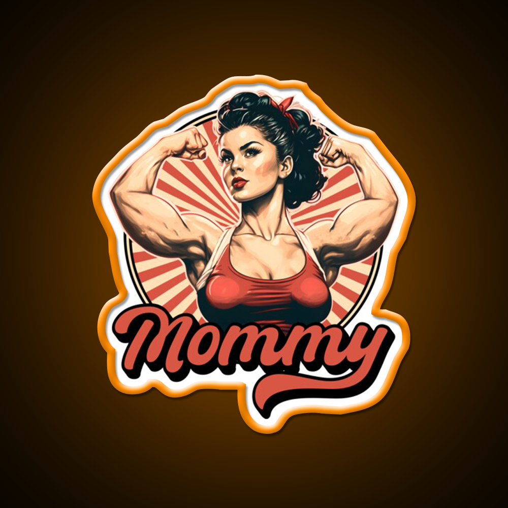 Muscle Mommy Retro Pin Up Gym Fitness Led Neon Sign Rgb Color