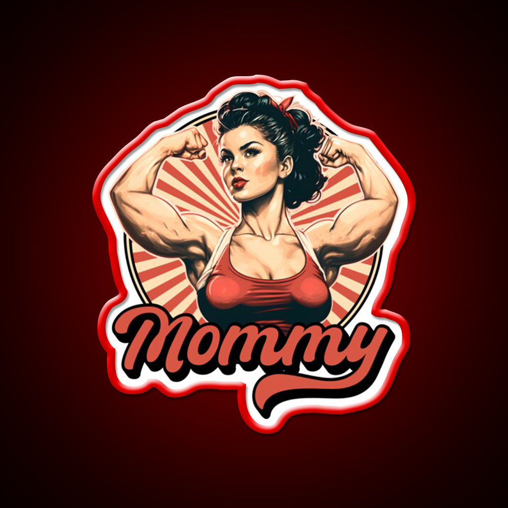 Muscle Mommy Retro Pin Up Gym Fitness Led Neon Sign Rgb Color