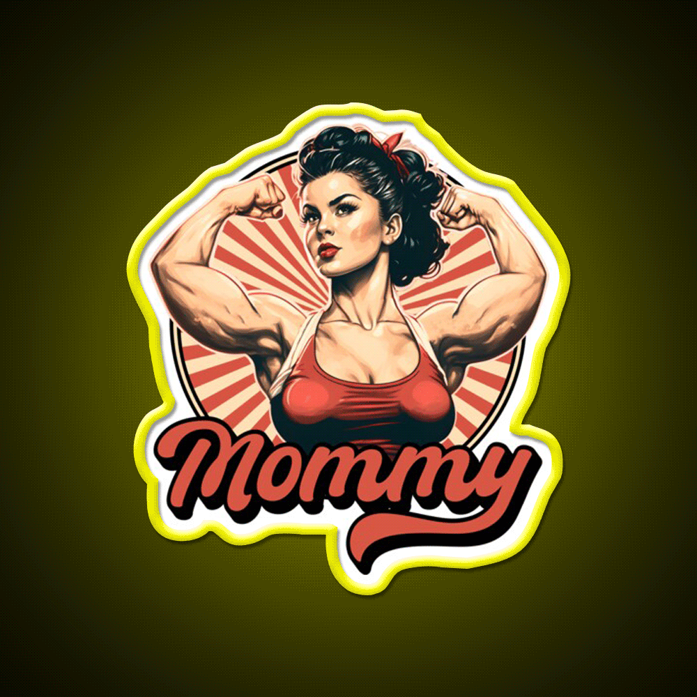 Muscle Mommy Retro Pin Up Gym Fitness Led Neon Sign Rgb Color