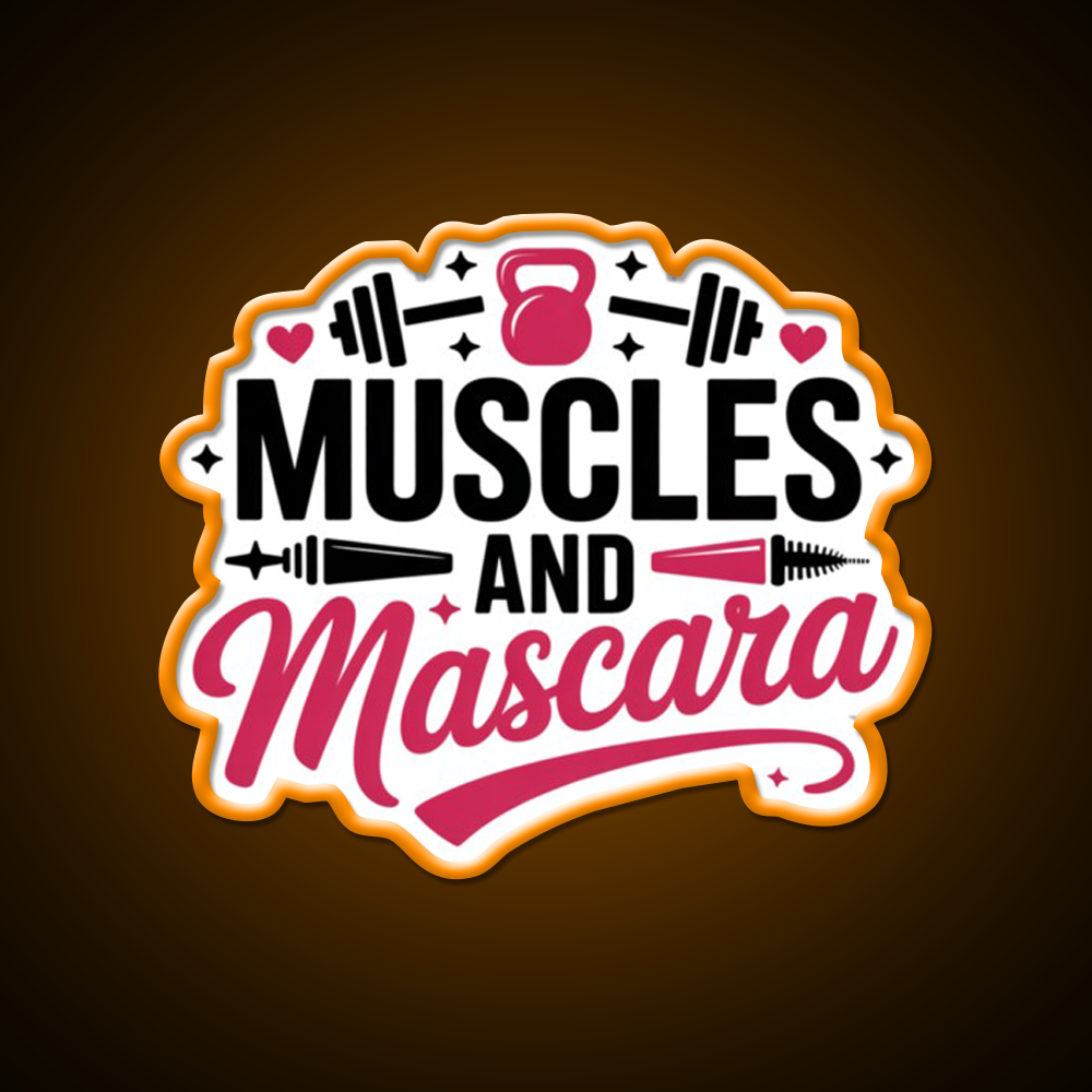 Muscles And Mascara Gym Fitness Led Neon Sign Rgb Color