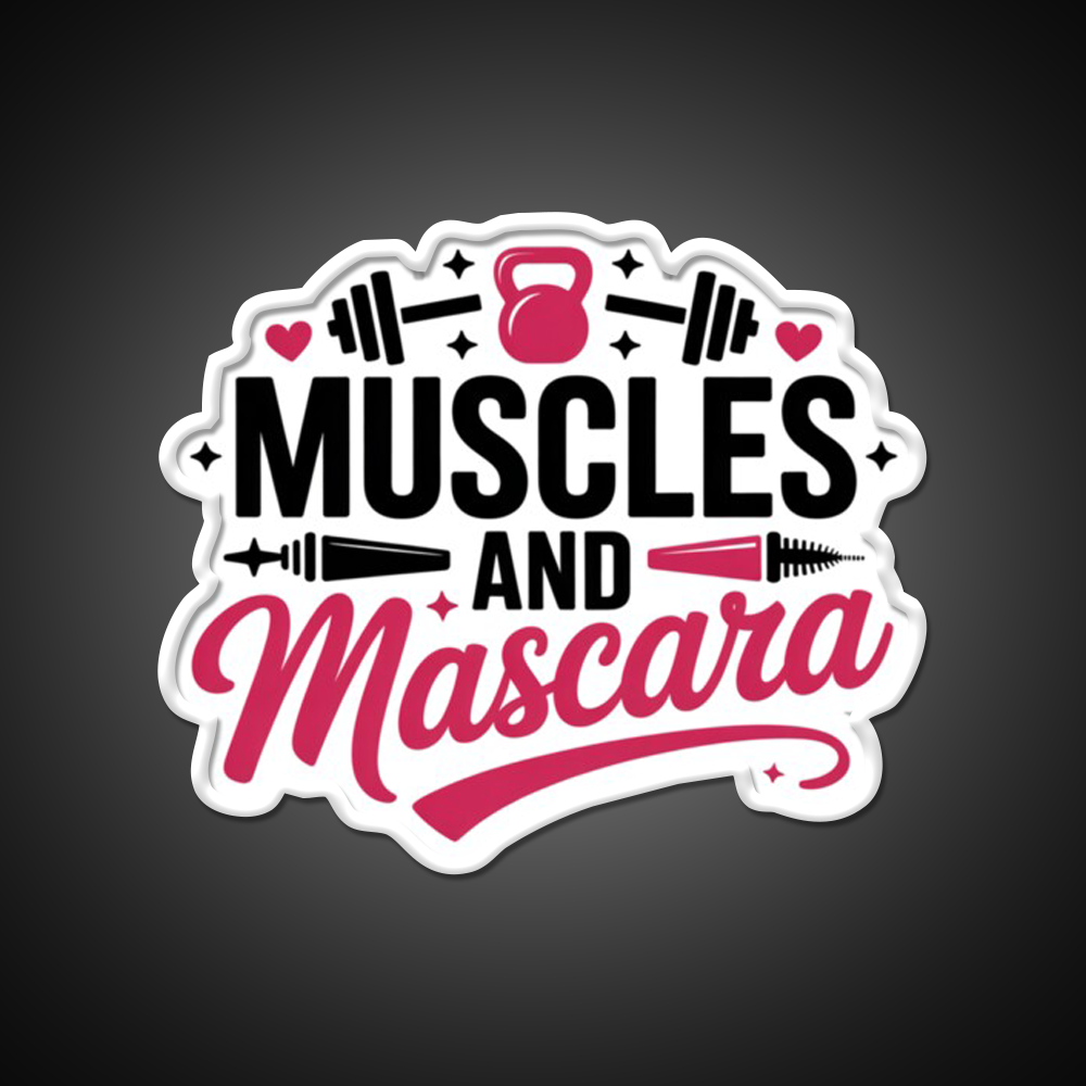 Muscles And Mascara Gym Fitness Led Neon Sign Rgb Color - LED neon sign view 11