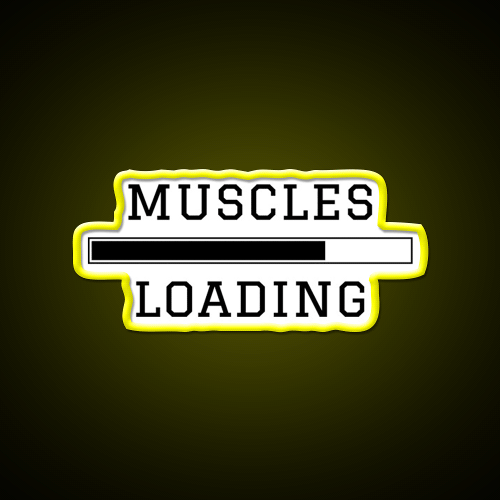 Muscles Loading Gym Fitness Led Neon Sign Rgb Color - Custom LED neon sign front view