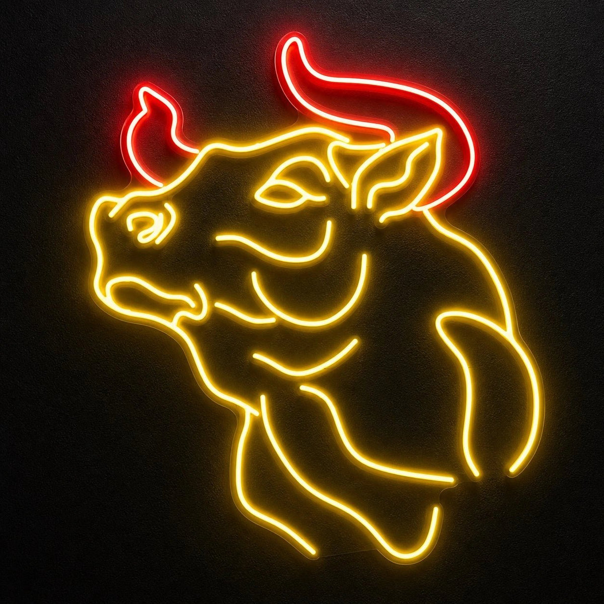 Muscular Bull Bust LED Neon Sign - Shineneon