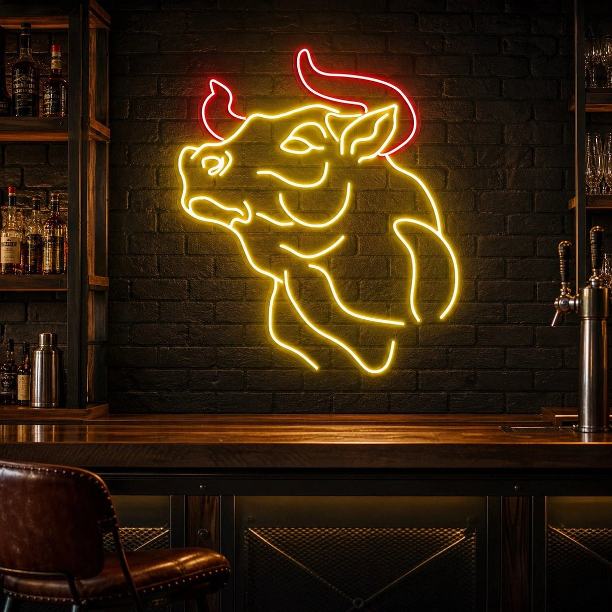 Muscular Bull Bust LED Neon Sign - Shineneon