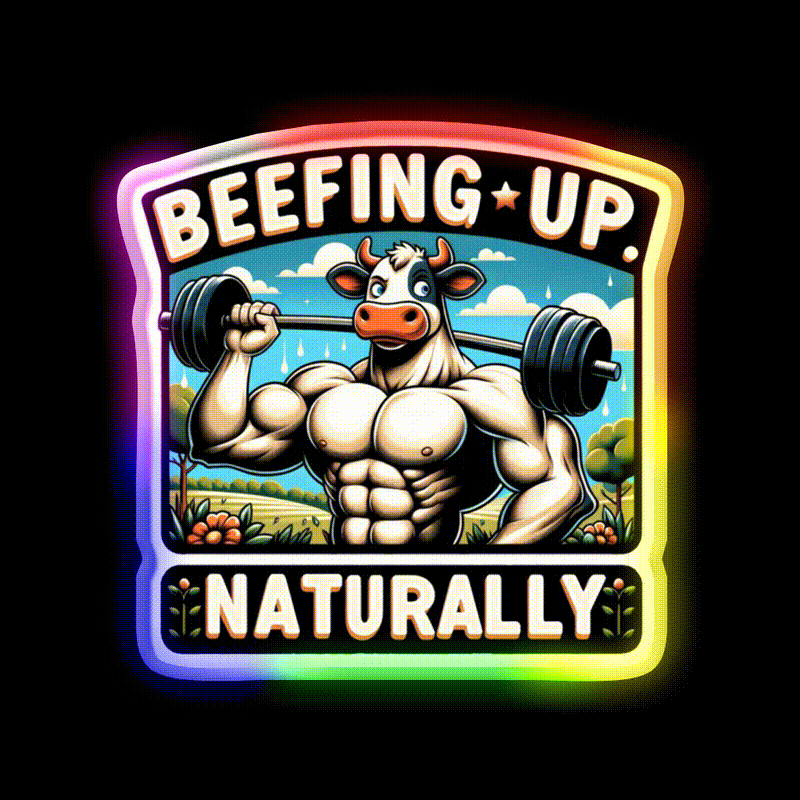 Muscular Cow Gym Fitness Led Neon Sign Rgb Color