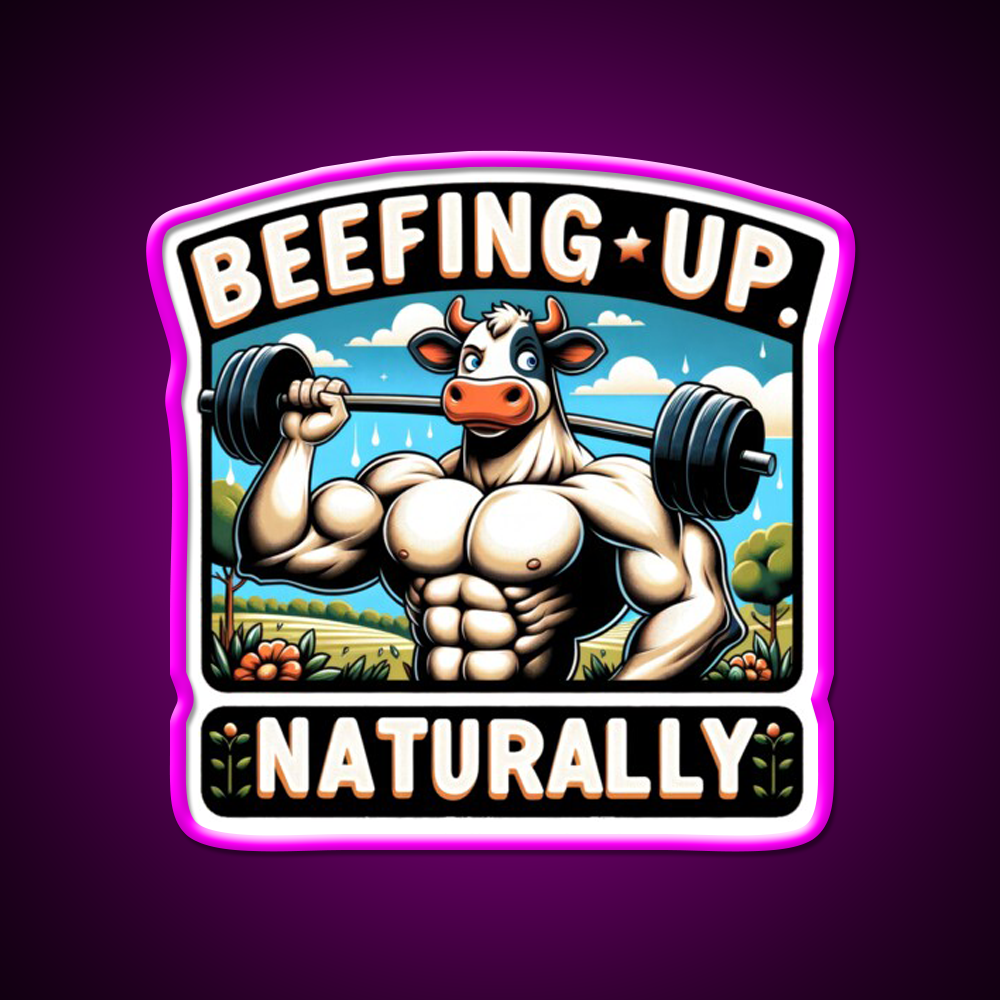 Muscular Cow Gym Fitness Led Neon Sign Rgb Color