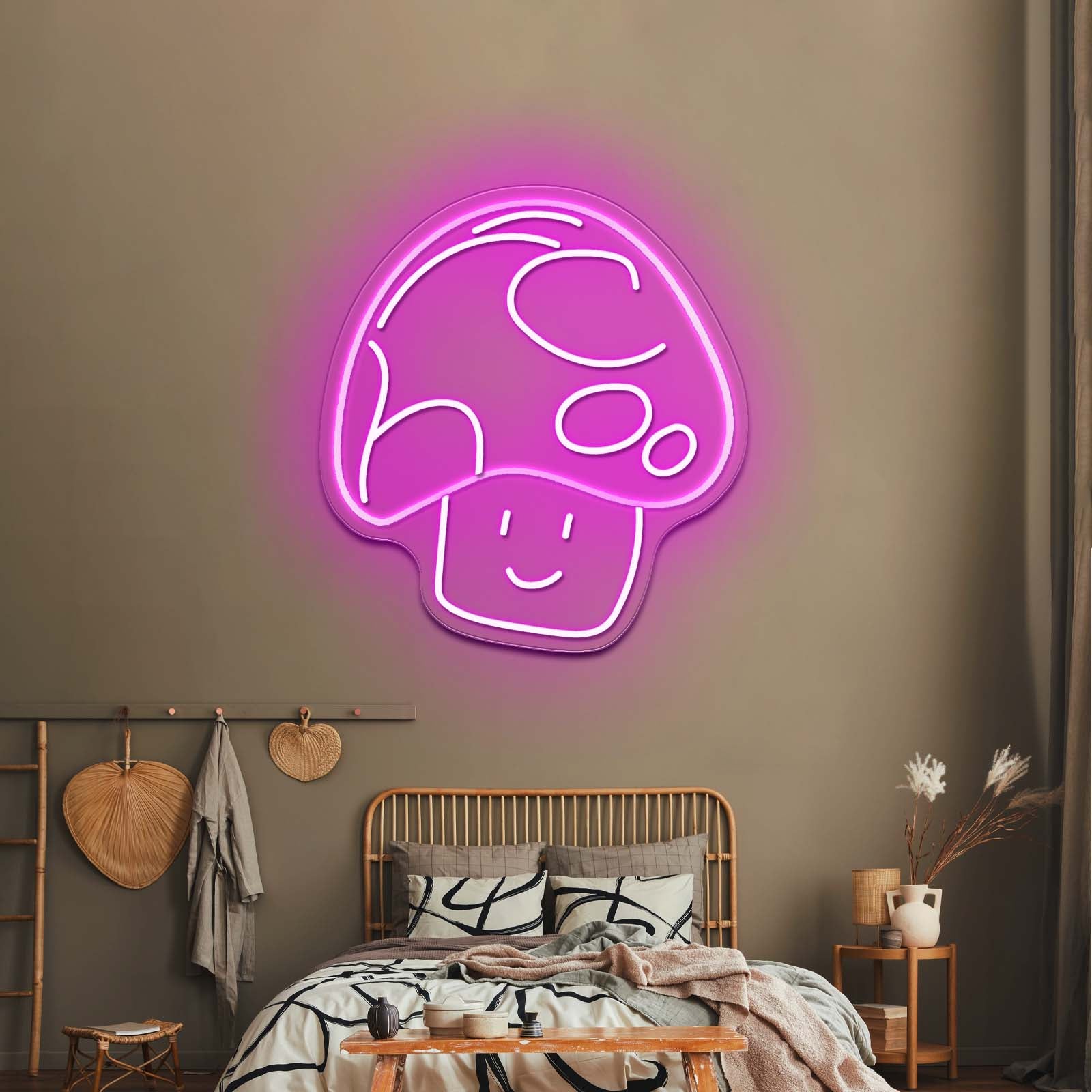 Mushroom Cat Neon Sign Cute Cat Led Signs For Bedroom