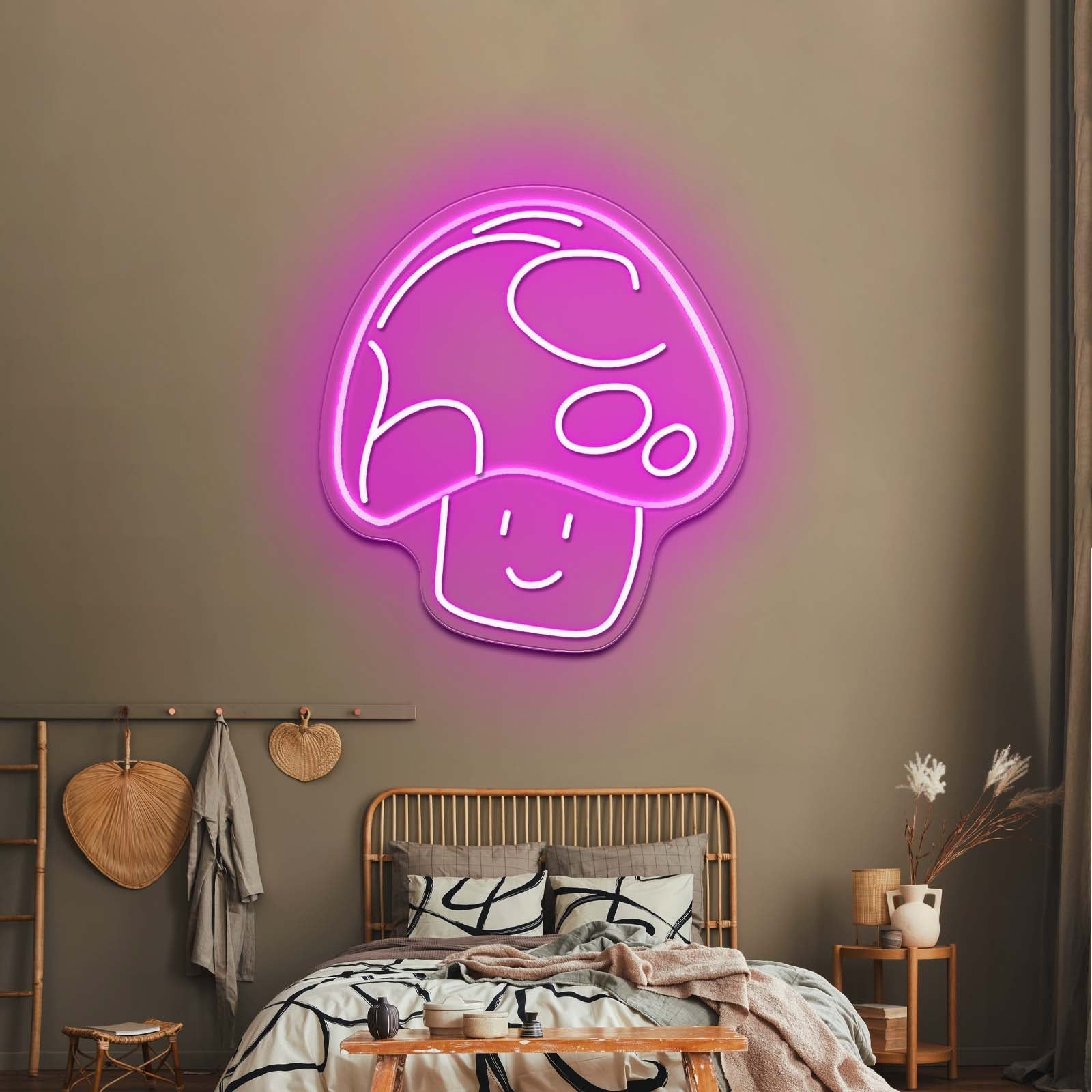 Mushroom Cat Neon Sign Cute Cat Led Signs For Bedroom - Shineneon