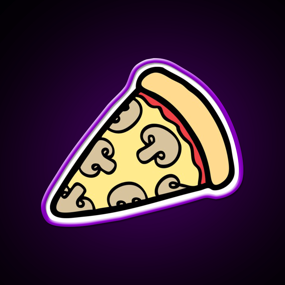 Mushroom Pizza Pattern Snack Food Led Neon Sign Rgb Color - Shineneon