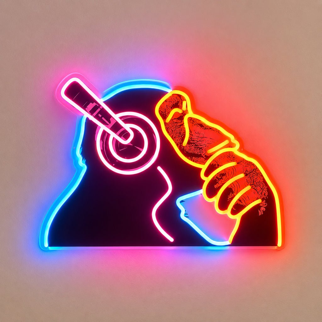 Music Chimpanzee Headphones LED Neon Sign - Shineneon