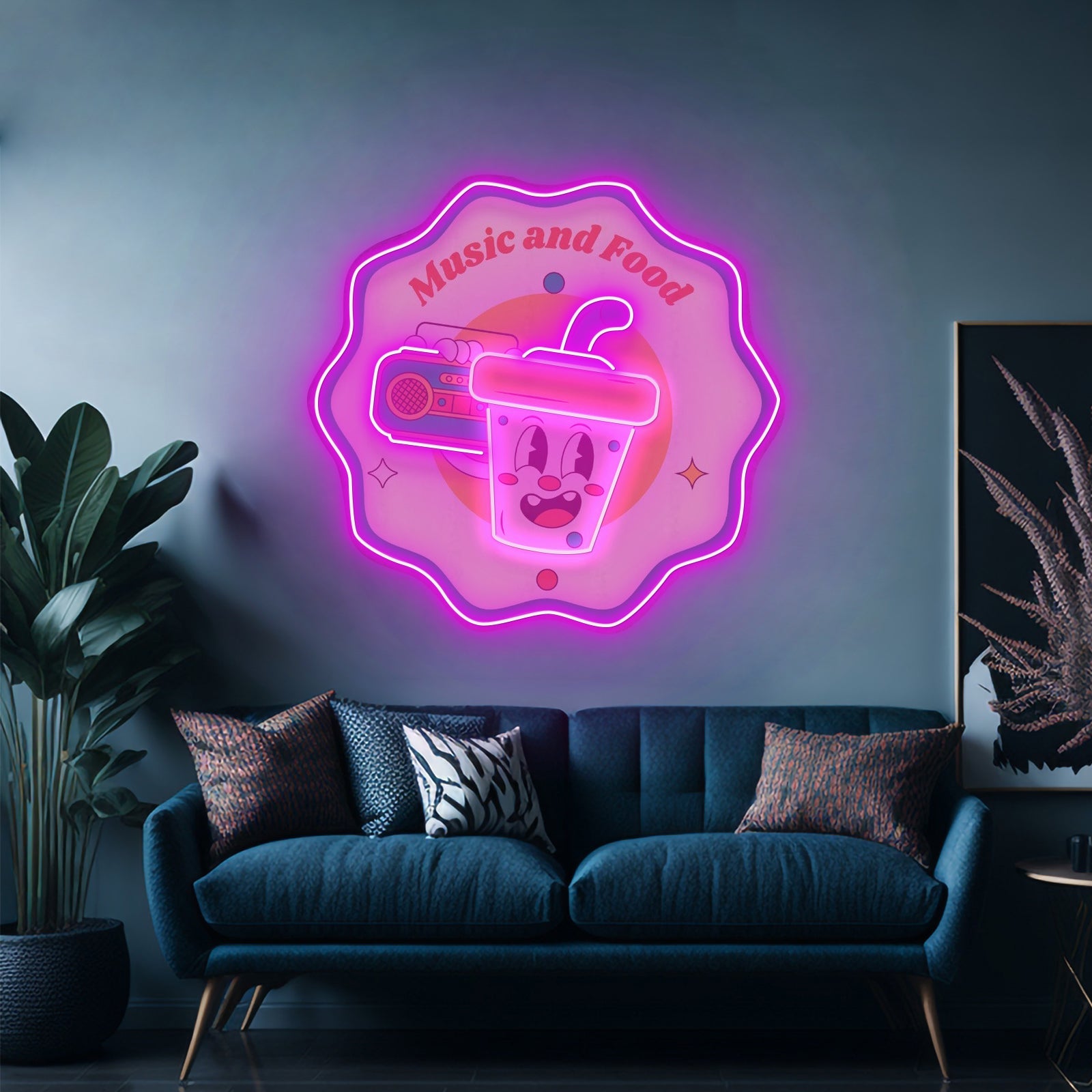 Music Food Custom Led Signs Artwork For Sale - Shineneon