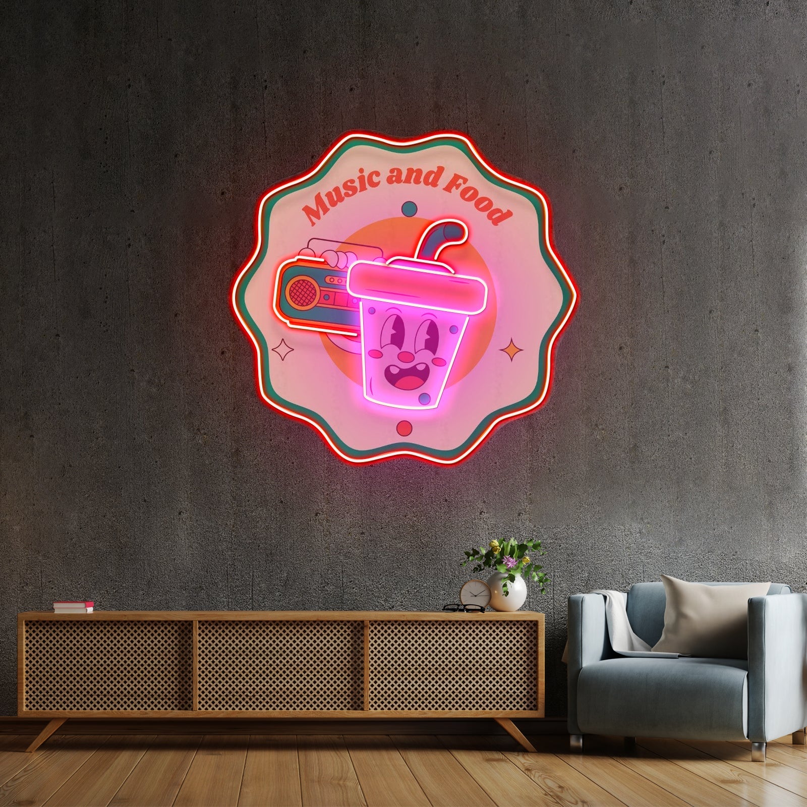 Music Food Custom Led Signs Artwork For Sale - Shineneon