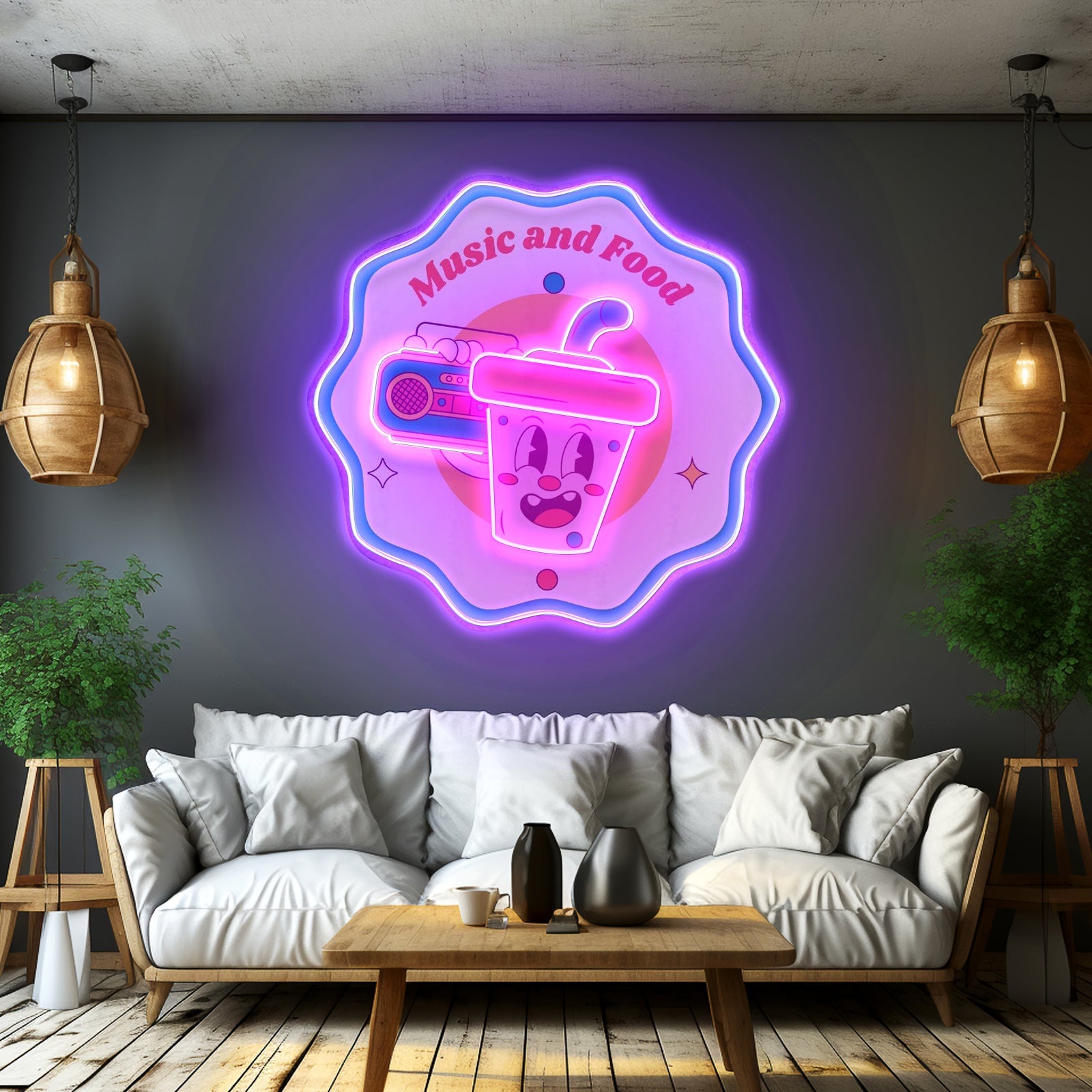 Music Food Custom Led Signs Artwork For Sale - Shineneon