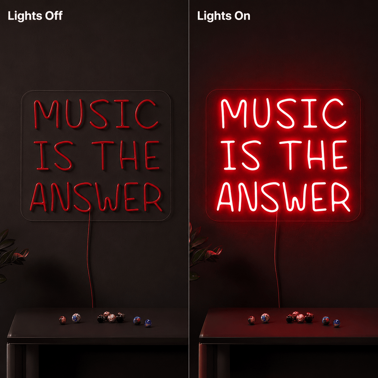 Music Is The Answer LED Neon Sign - Shineneon