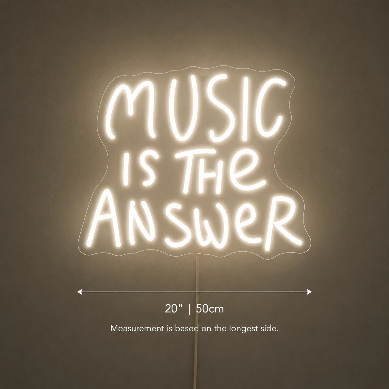 Music Is The Answer Neon Sign Wall Art LED Neon Sign size image