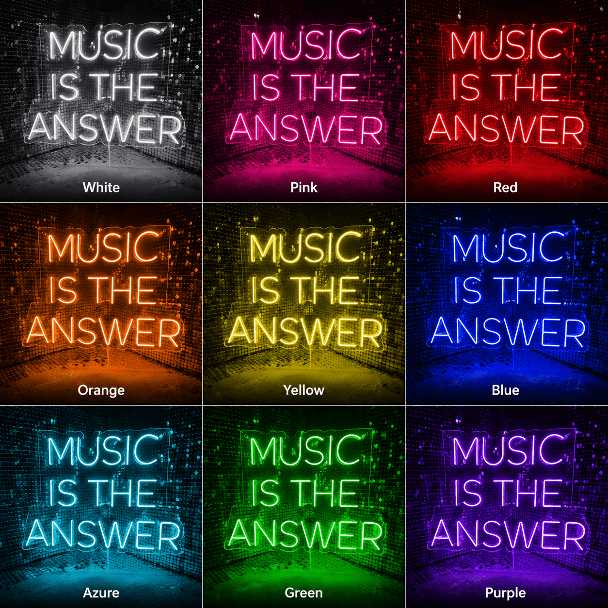 Music Is The Answer Wall Decor LED Neon Sign - Shineneon