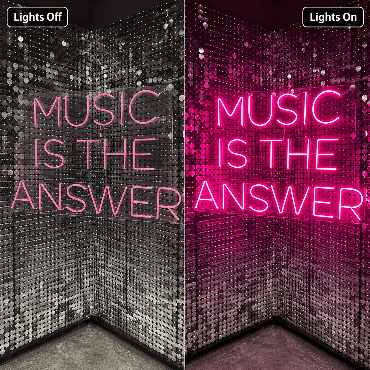 Music Is The Answer Wall Decor LED Neon Sign - Shineneon