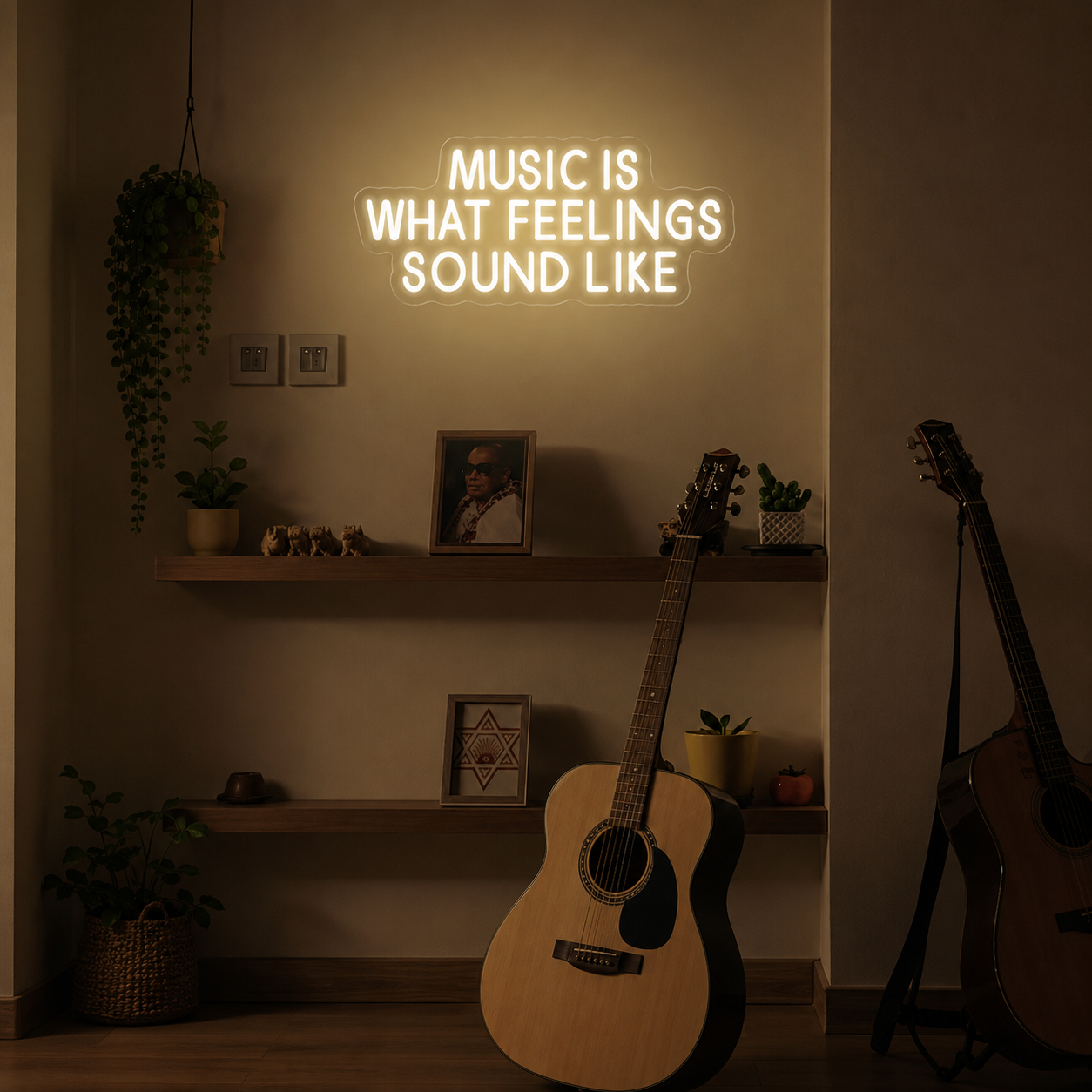 Music Is What Feelings Sound Like Wall Decor LED Neon Sign - 01 Original Product Image