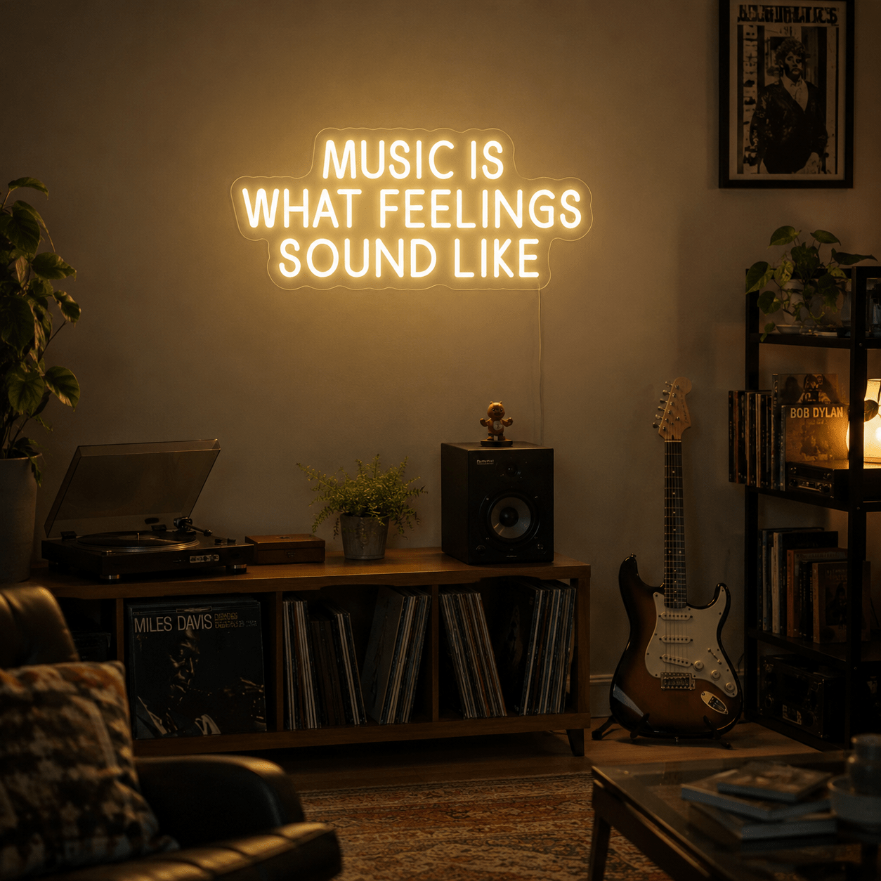 Music Is What Feelings Sound Like Wall Decor LED Neon Sign - Shineneon