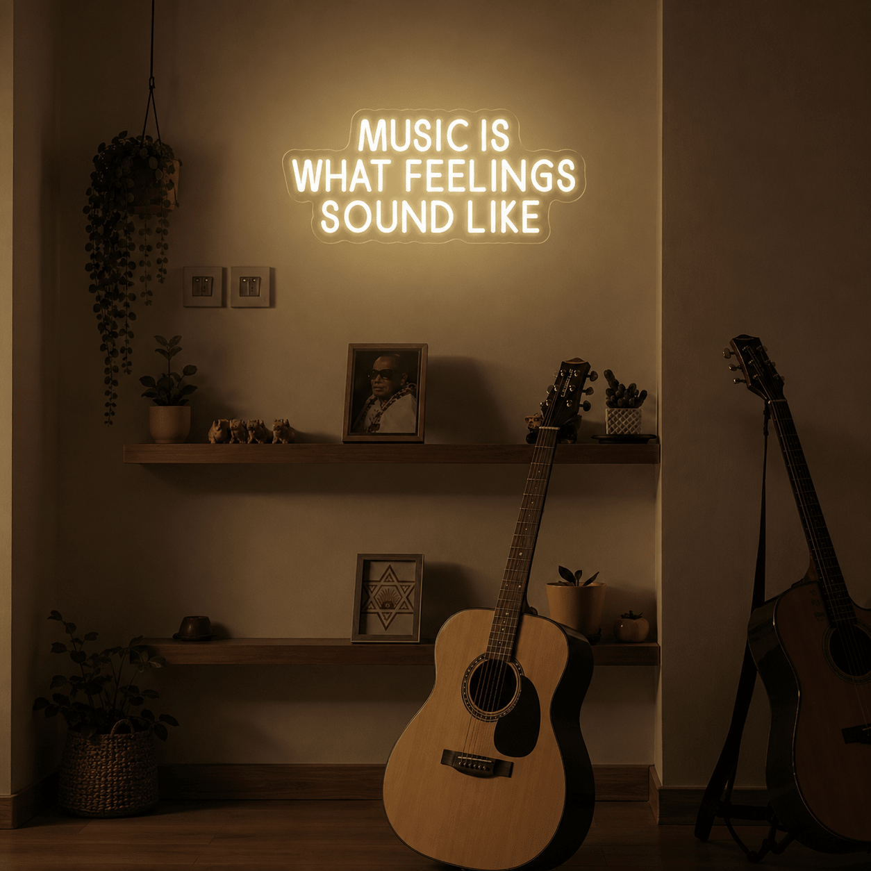 Music Is What Feelings Sound Like Wall Decor LED Neon Sign - Shineneon
