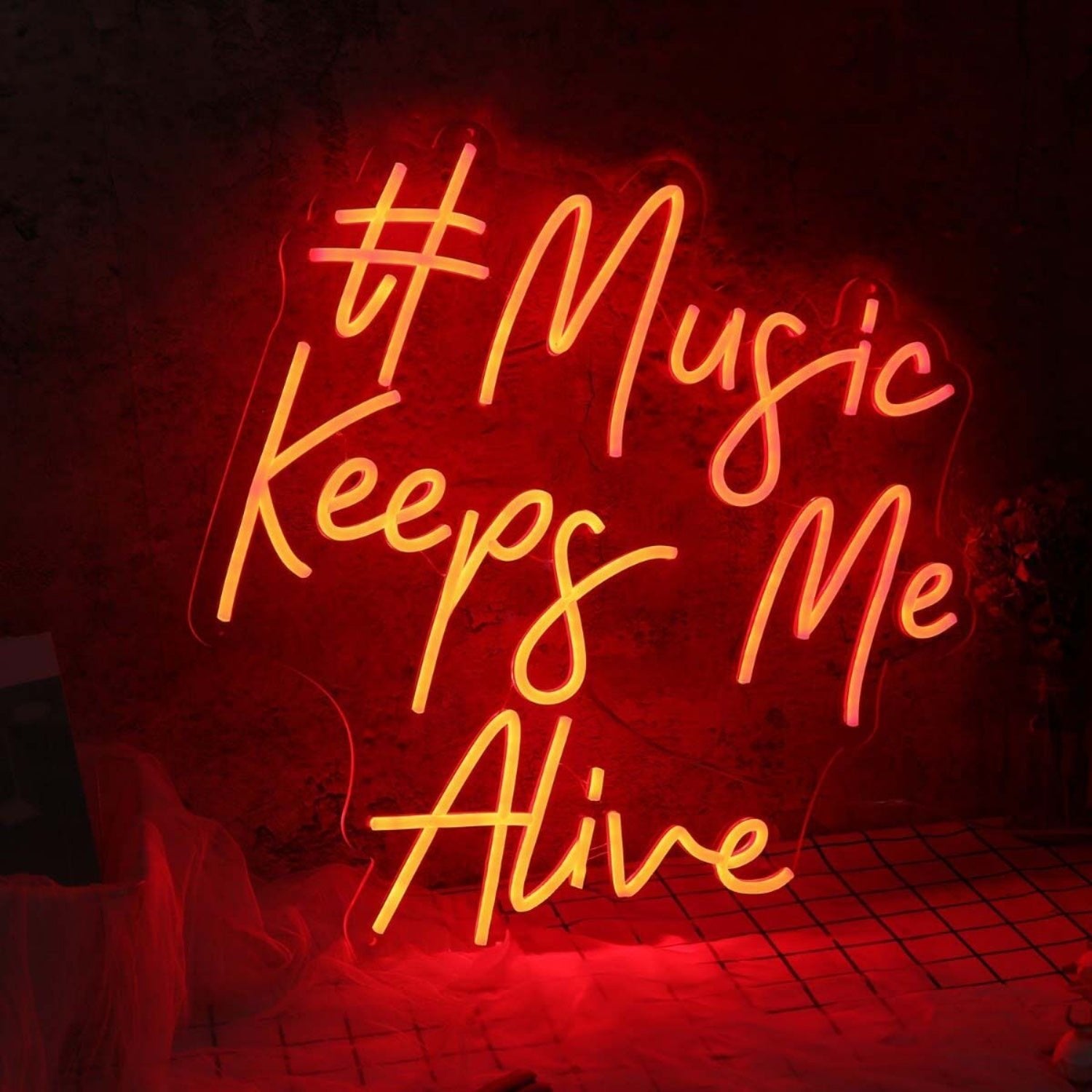 Music Keeps Me Alive Red Led Neon Sign - Shineneon