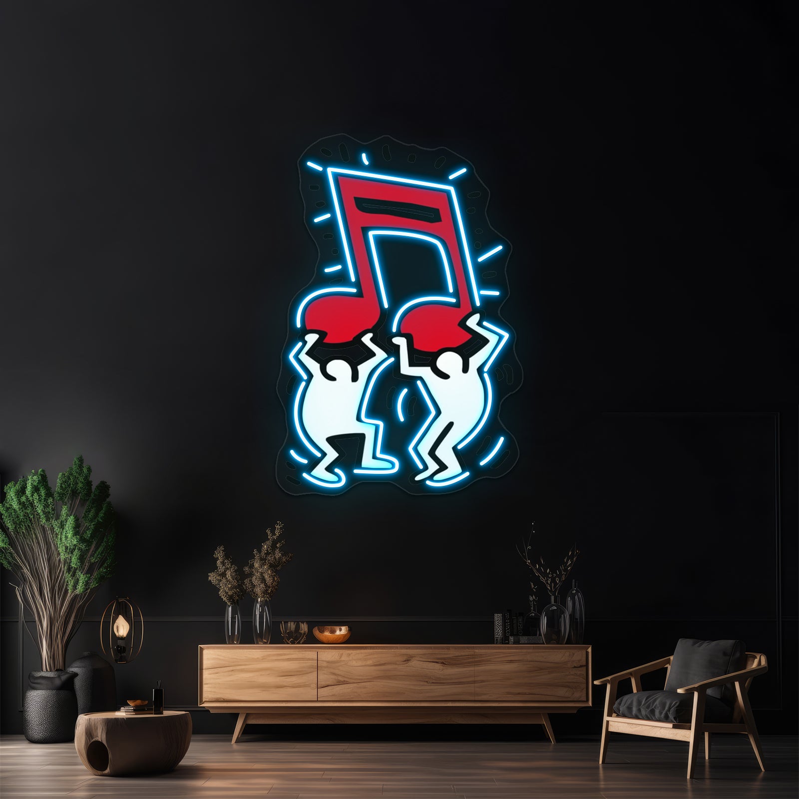 Music Note Haring Pop Artwork Neon Sign Led | Shineneon