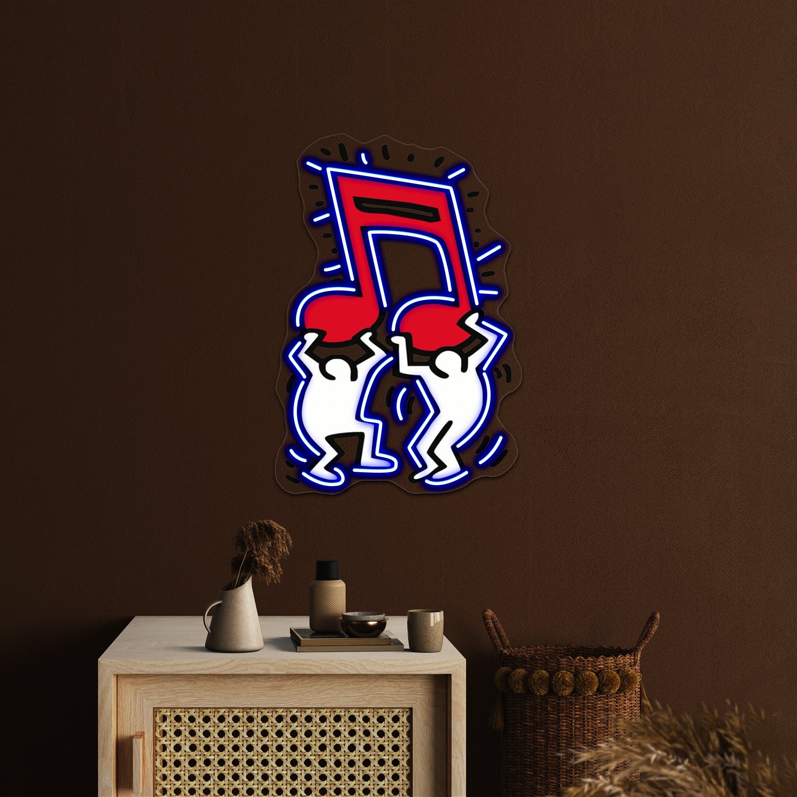 Music Note Haring Pop Artwork Neon Sign Led | Shineneon