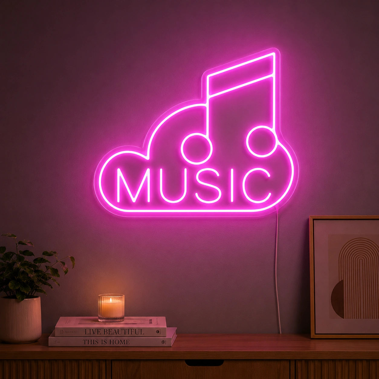 Music Note Neon Sign LED Neon Sign high-converting product image