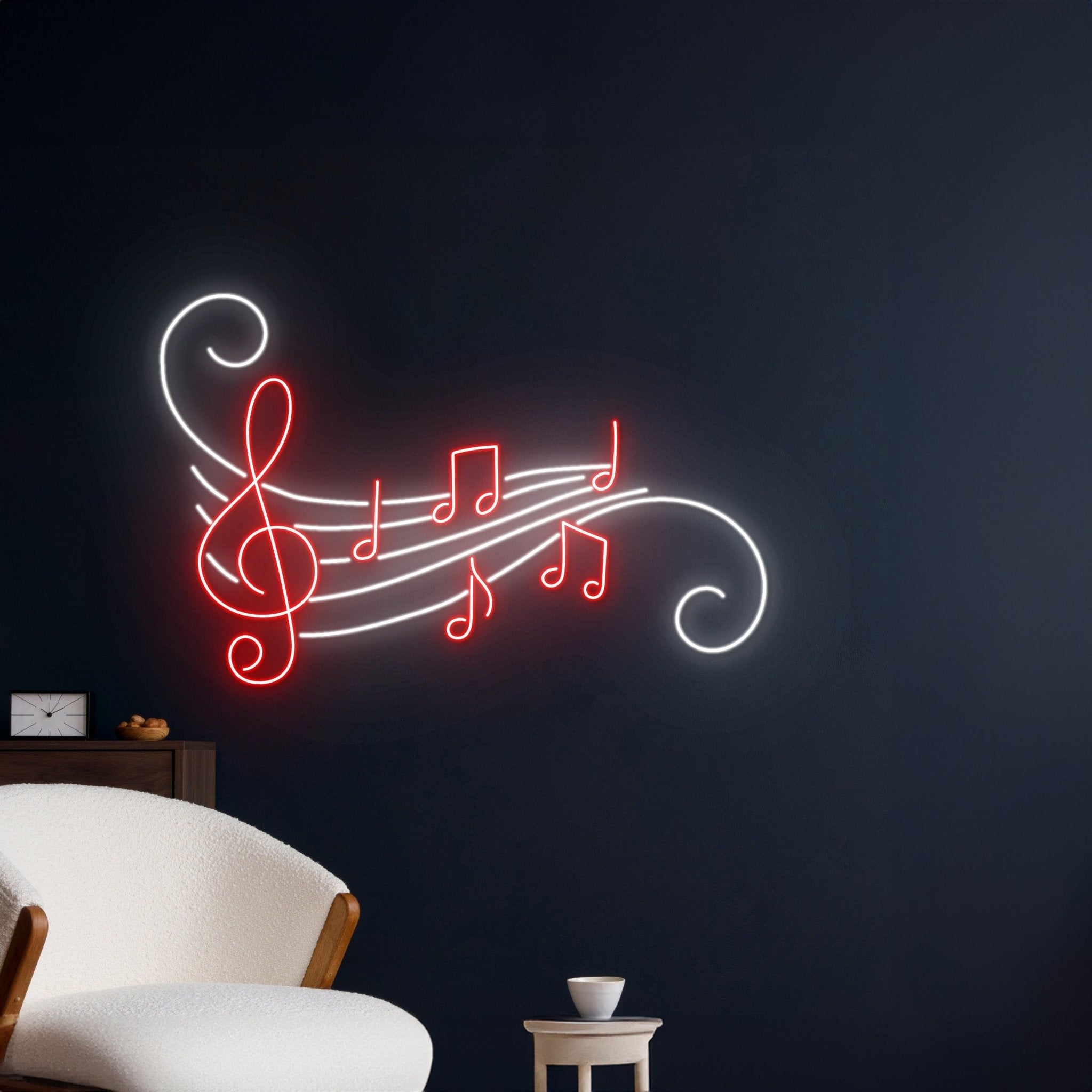 Music Notes On Stave Led Sign - Shineneon