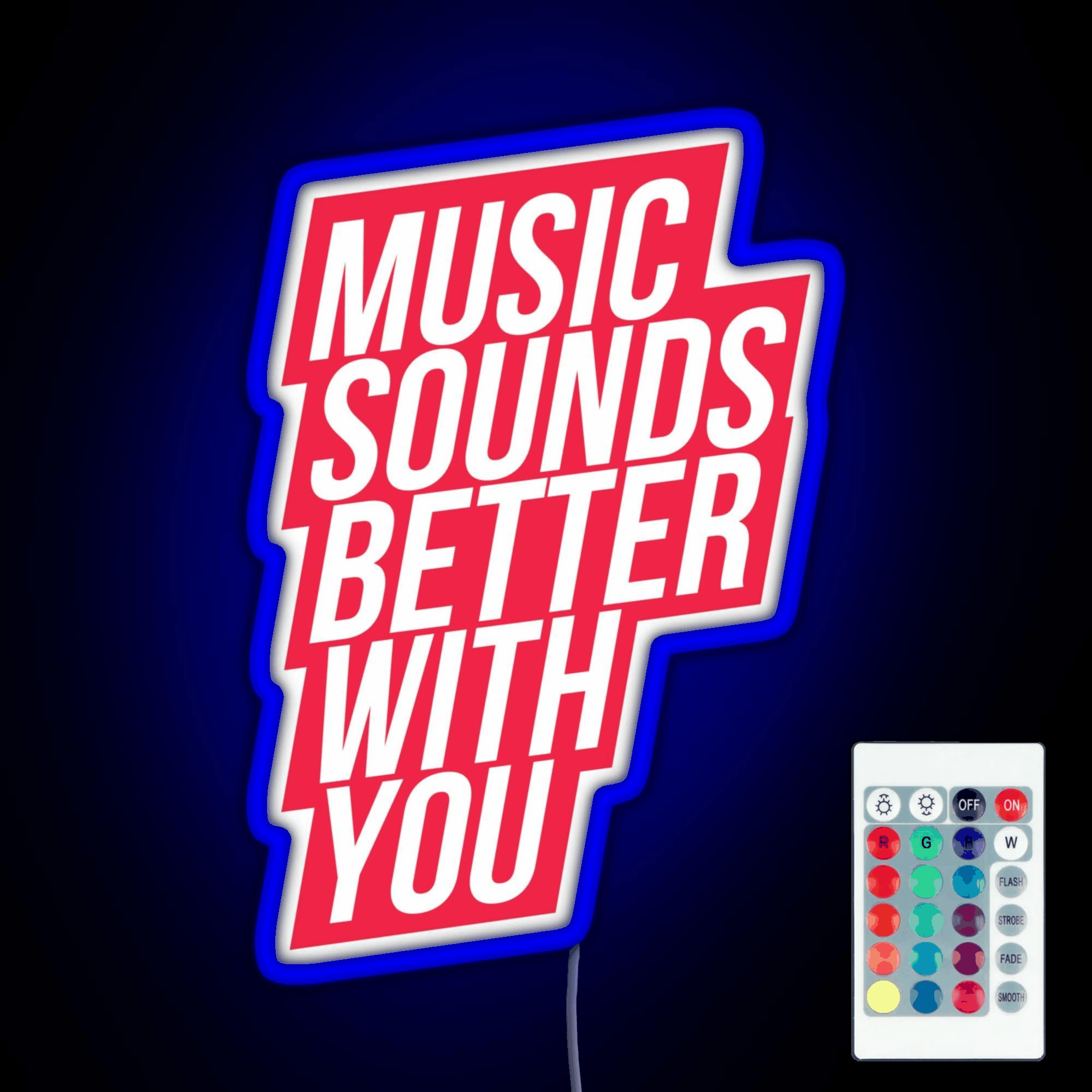 Music Sounds Better With You Red Rgb Led Neon Sign Pop Wall Art