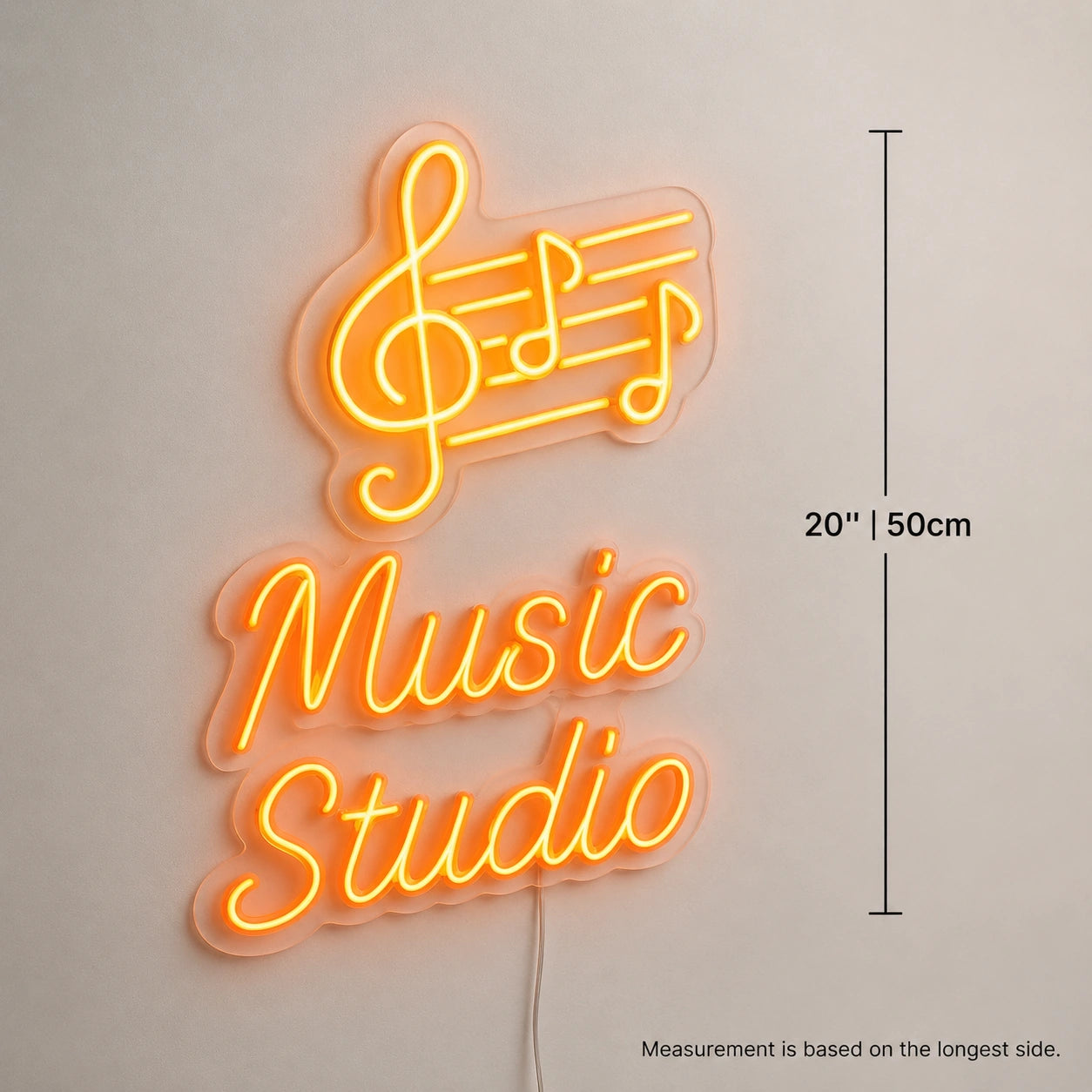Music Studio Notes Neon Sign LED Neon Sign size image