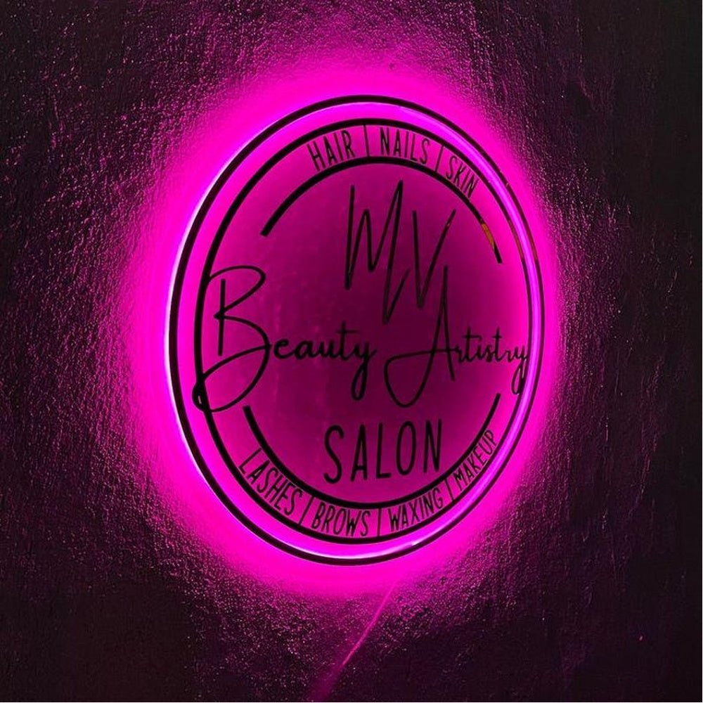 Mv Beauty Artistry Salon Acrylic Business Logo Sign - Shineneon