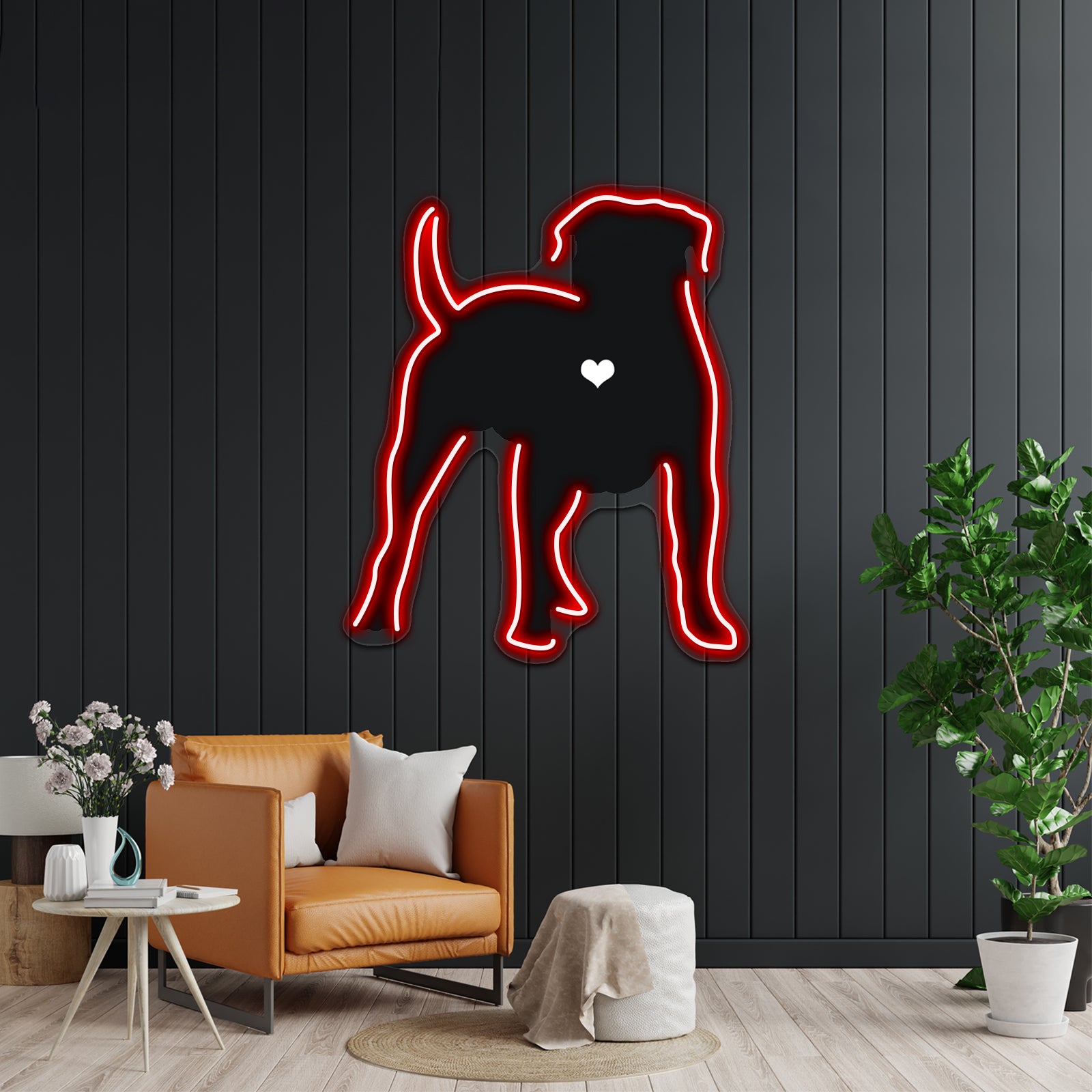 My American Bulldog Heart Belongs To You Artwork Neon Sign Led | Shineneon