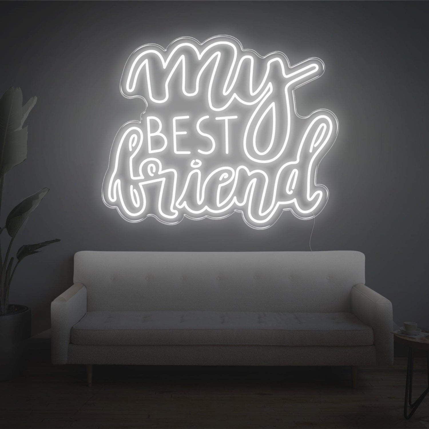 My Best Friend Bright Yellow Cursive Led Neon Sign For Living Room Decor | Shineneon