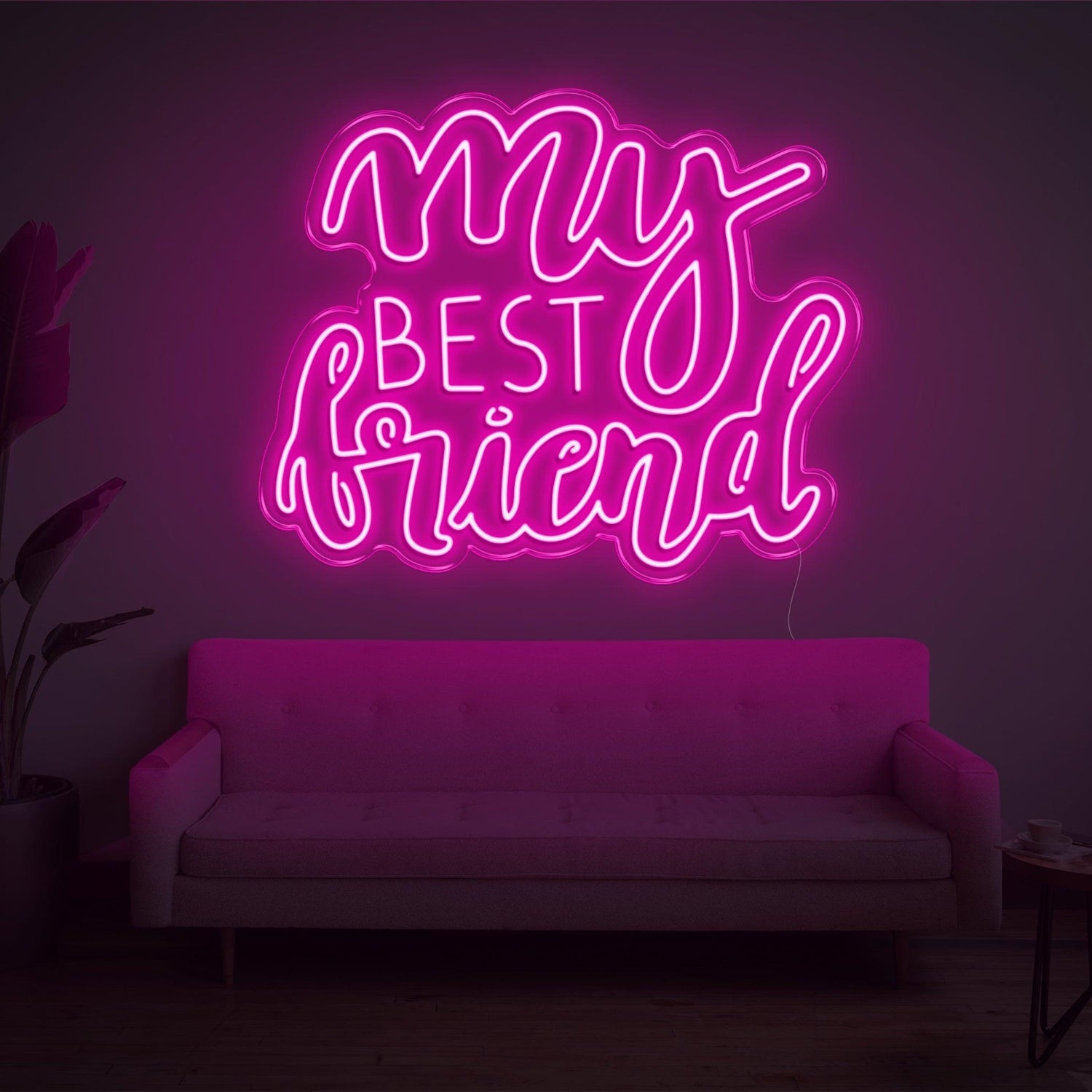 My Best Friend Bright Yellow Cursive Led Neon Sign For Living Room Decor | Shineneon