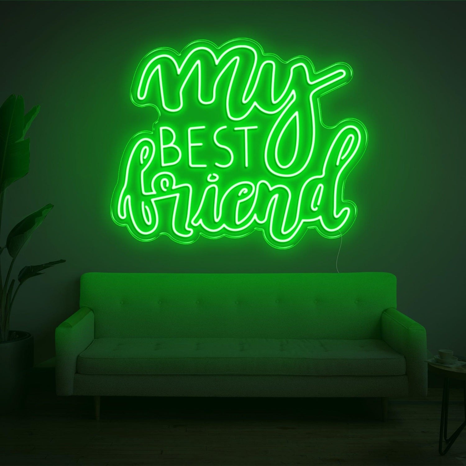 My Best Friend Bright Yellow Cursive Led Neon Sign For Living Room Decor | Shineneon