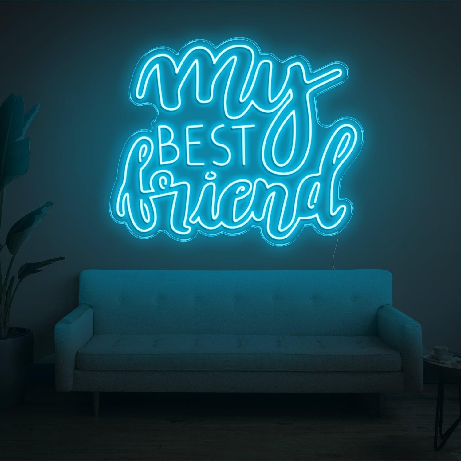 My Best Friend Bright Yellow Cursive Led Neon Sign For Living Room Decor | Shineneon