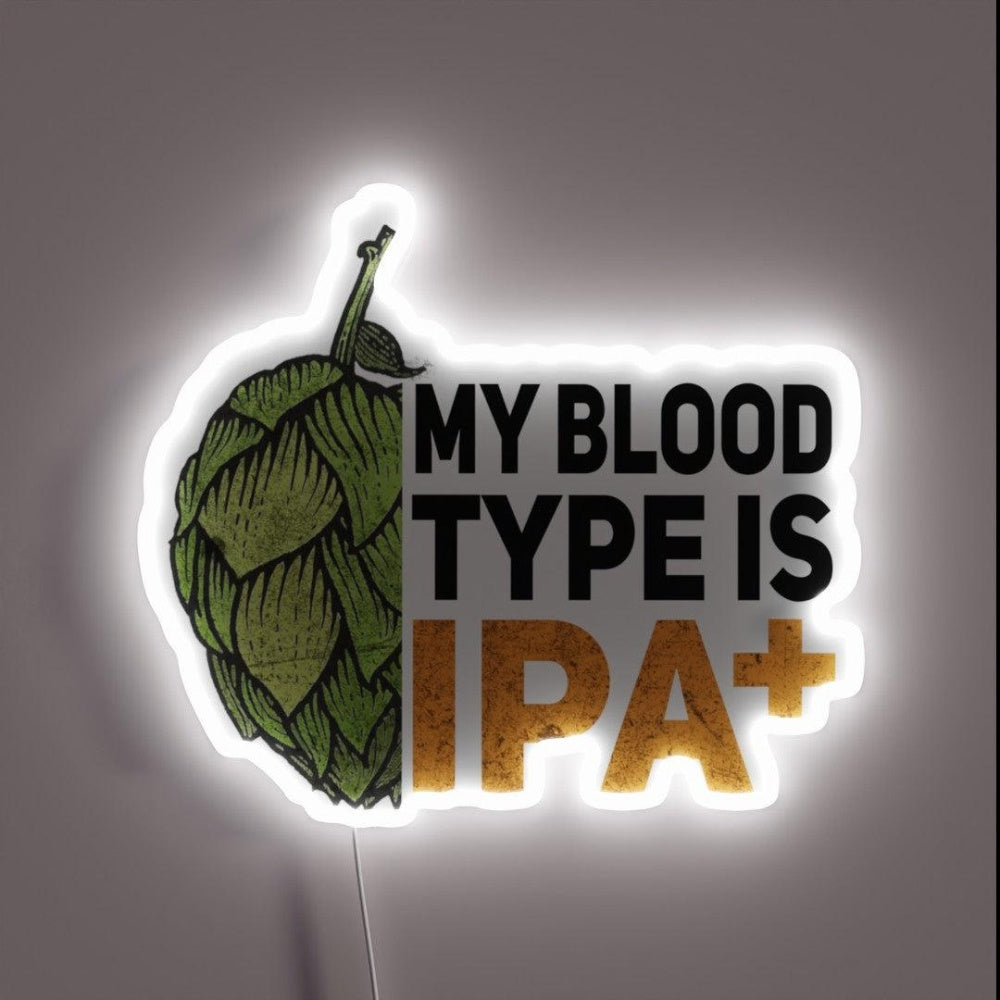 My Blood Type Is Ipa Rgb Led Neon Sign Bar Wall Decor