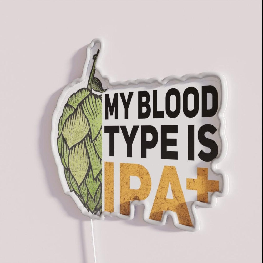 My Blood Type Is Ipa Rgb Led Neon Sign Bar Wall Decor
