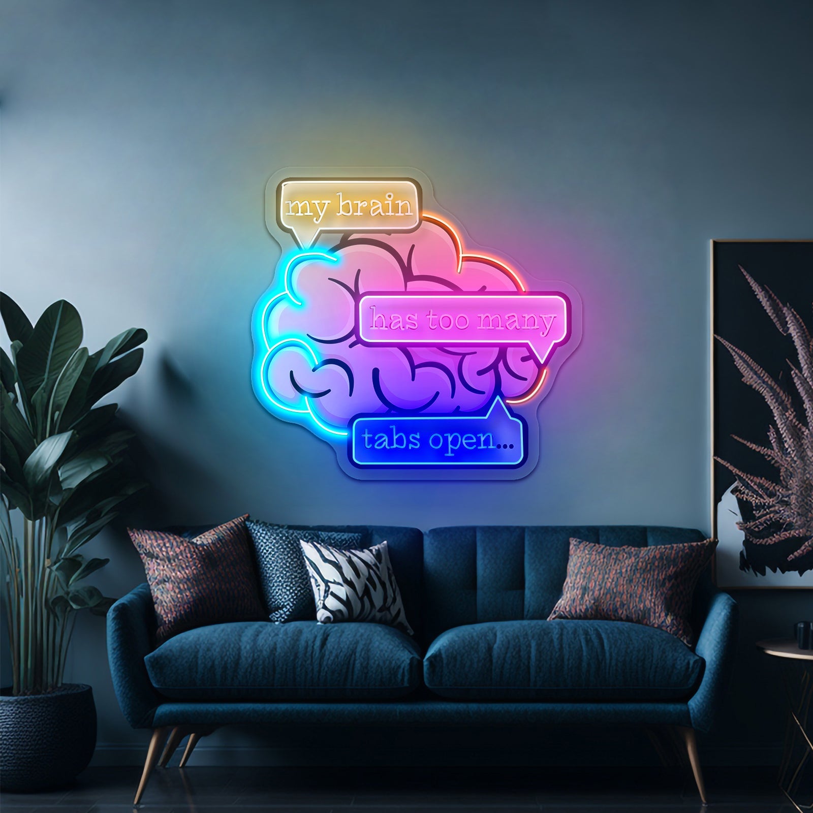 My Brain Has Too Many Tabs Open Artwork Gaming Neon Signs - Shineneon