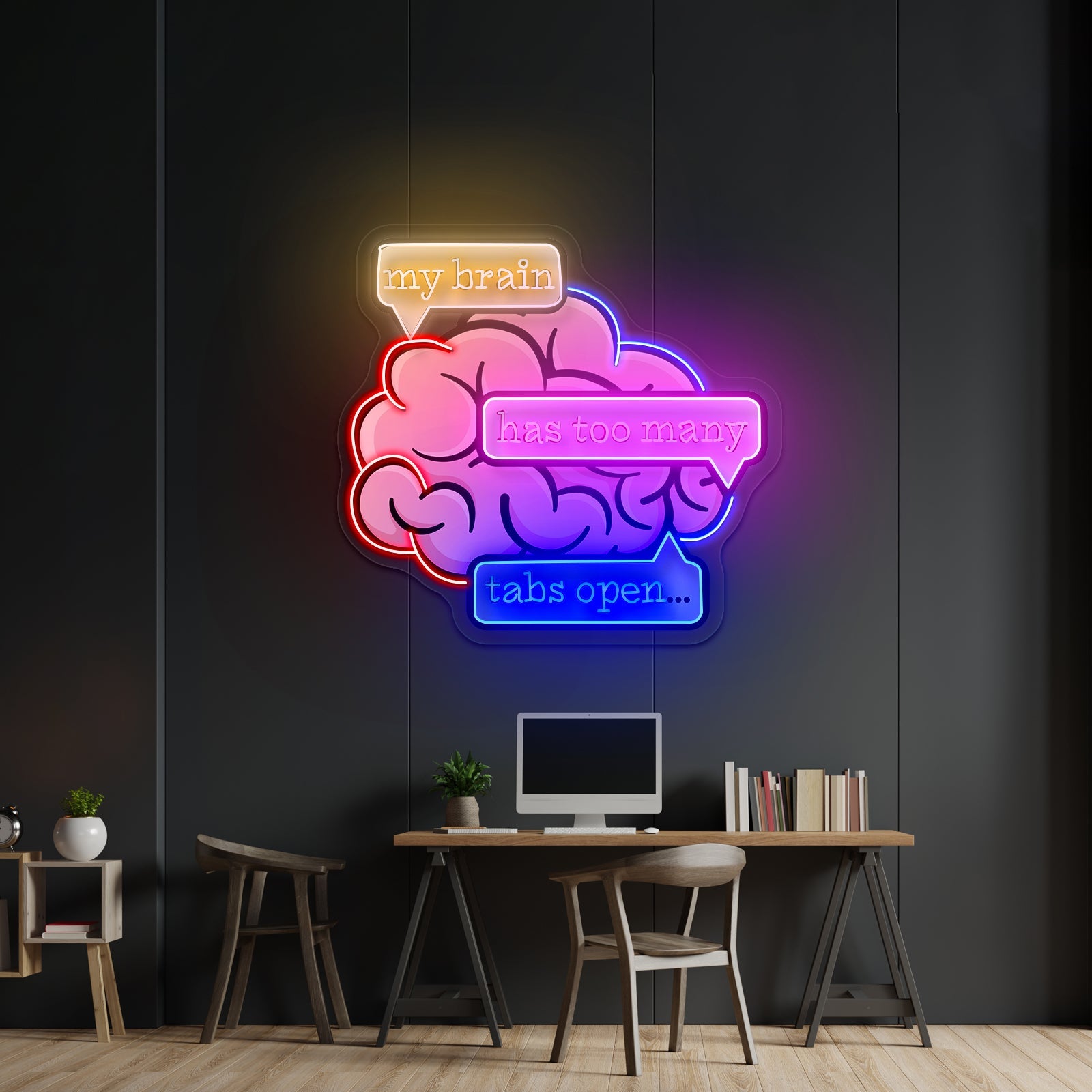 My Brain Has Too Many Tabs Open Artwork Gaming Neon Signs - Shineneon
