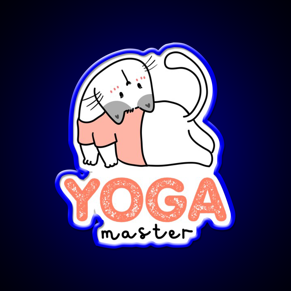My Cat Is Yoga Master Yoga Led Neon Sign For Wellness Space Rgb Color