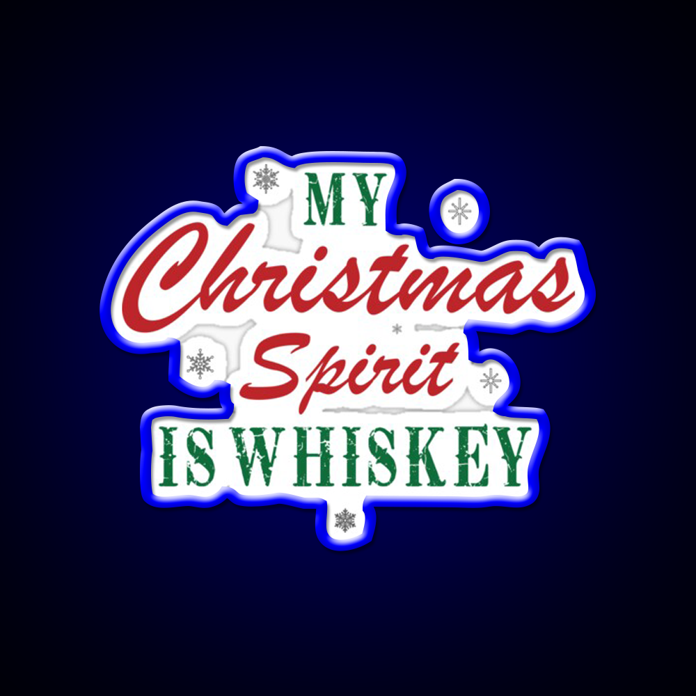My Christmas Spirit Is Whiskey Drink Bar Led Neon Sign Rgb Color