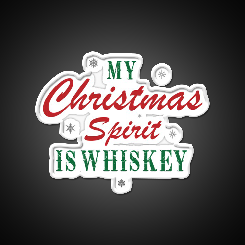 My Christmas Spirit Is Whiskey Drink Bar Led Neon Sign Rgb Color