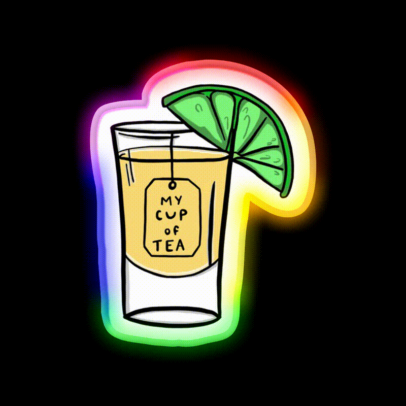 My Cup Of Teaquila Party Drink Tequila Led Neon Sign Rgb Color - LED neon sign close-up detail