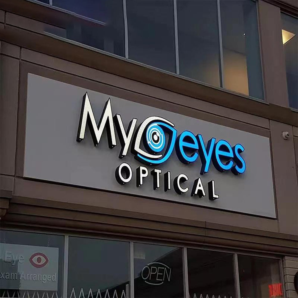 My Eyes Optical With Logo 3D Frontlit Letters Metal Led Sign