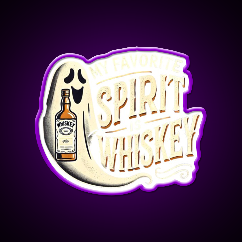 My Favorite Spirit Is Whiskey Drink Bar Led Neon Sign Rgb Color